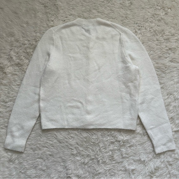 Madewell Sweater Cotton-Blend Cardigan Covered Buttons Winter White M NWT New - Picture 5 of 12